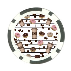 Donuts And Coffee Pattern Poker Chip Card Guard by Valentinaart