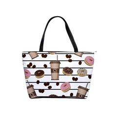 Donuts And Coffee Pattern Shoulder Handbags by Valentinaart