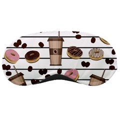 Donuts And Coffee Pattern Sleeping Masks by Valentinaart