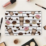 Donuts and coffee pattern Cosmetic Bag (Large)  Front