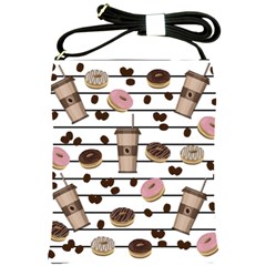 Donuts And Coffee Pattern Shoulder Sling Bags by Valentinaart