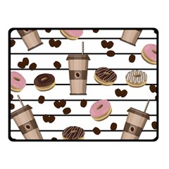 Donuts And Coffee Pattern Fleece Blanket (small) by Valentinaart