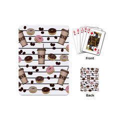 Donuts And Coffee Pattern Playing Cards (mini)  by Valentinaart