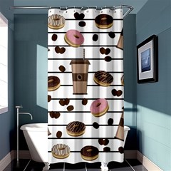 Donuts And Coffee Pattern Shower Curtain 36  X 72  (stall)  by Valentinaart