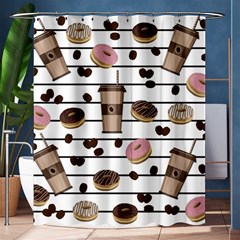 Donuts And Coffee Pattern Shower Curtain 60  X 72  (medium)  by Valentinaart