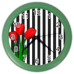 Tulips Color Wall Clocks by Valentinaart