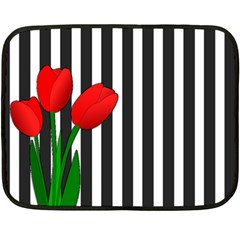 Tulips Fleece Blanket (mini) by Valentinaart