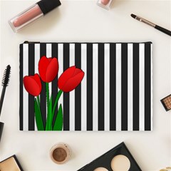 Tulips Cosmetic Bag (large)  by Valentinaart