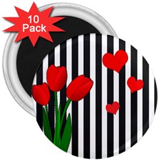 Tulips 3  Magnets (10 Pack) 