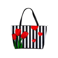 Tulips Shoulder Handbags by Valentinaart