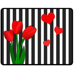 Tulips Double Sided Fleece Blanket (medium) 