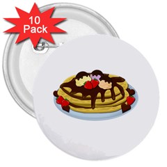 Pancakes - Shrove Tuesday 3  Buttons (10 Pack)  by Valentinaart