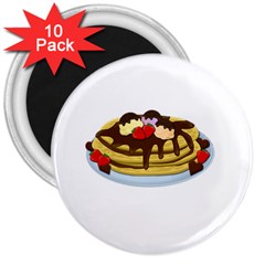 Pancakes - Shrove Tuesday 3  Magnets (10 Pack)  by Valentinaart