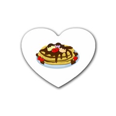 Pancakes - Shrove Tuesday Heart Coaster (4 Pack)  by Valentinaart