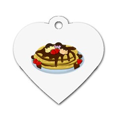 Pancakes - Shrove Tuesday Dog Tag Heart (two Sides) by Valentinaart