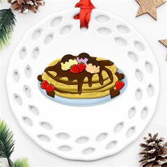 Pancakes - Shrove Tuesday Round Filigree Ornament (two Sides)