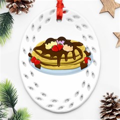 Pancakes - Shrove Tuesday Oval Filigree Ornament (two Sides) by Valentinaart