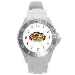 Pancakes - Shrove Tuesday Round Plastic Sport Watch (l) by Valentinaart