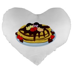 Pancakes - Shrove Tuesday Large 19  Premium Heart Shape Cushions by Valentinaart