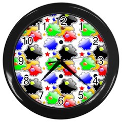 Pattern Background Wallpaper Design Wall Clocks (black) by Nexatart