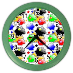 Pattern Background Wallpaper Design Color Wall Clocks by Nexatart