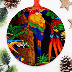 Parrots Aras Lori Parakeet Birds Ornament (round) by Nexatart