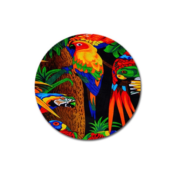 Parrots Aras Lori Parakeet Birds Magnet 3  (Round)