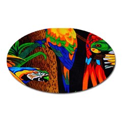 Parrots Aras Lori Parakeet Birds Oval Magnet by Nexatart