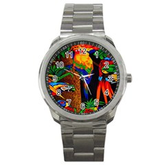 Parrots Aras Lori Parakeet Birds Sport Metal Watch by Nexatart