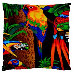 Parrots Aras Lori Parakeet Birds Large Cushion Case (one Side) by Nexatart