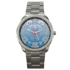 Pattern Background Pattern Tile Sport Metal Watch by Nexatart