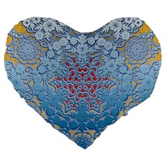 Pattern Background Pattern Tile Large 19  Premium Flano Heart Shape Cushions by Nexatart