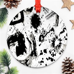 Pattern Color Painting Dab Black Ornament (round) by Nexatart