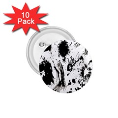 Pattern Color Painting Dab Black 1.75  Buttons (10 pack)