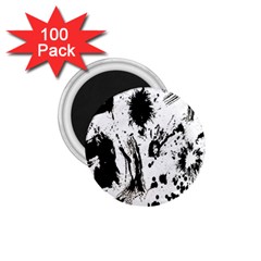 Pattern Color Painting Dab Black 1 75  Magnets (100 Pack)  by Nexatart