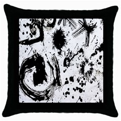 Pattern Color Painting Dab Black Throw Pillow Case (black) by Nexatart