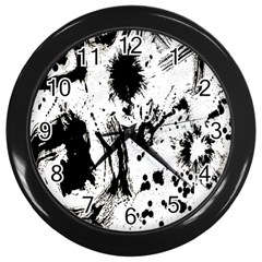 Pattern Color Painting Dab Black Wall Clocks (Black)