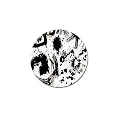 Pattern Color Painting Dab Black Golf Ball Marker