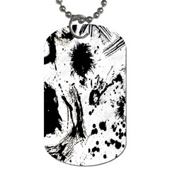 Pattern Color Painting Dab Black Dog Tag (Two Sides)