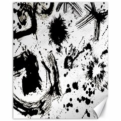 Pattern Color Painting Dab Black Canvas 11  x 14  