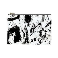 Pattern Color Painting Dab Black Cosmetic Bag (Large) 