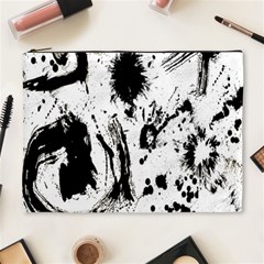 Pattern Color Painting Dab Black Cosmetic Bag (XL)