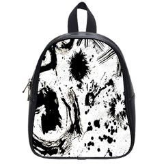 Pattern Color Painting Dab Black School Bags (Small) 