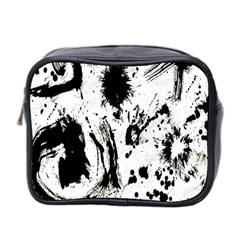 Pattern Color Painting Dab Black Mini Toiletries Bag 2-Side