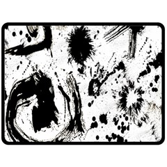 Pattern Color Painting Dab Black Fleece Blanket (large)  by Nexatart