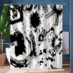 Pattern Color Painting Dab Black Shower Curtain 60  x 72  (Medium) 