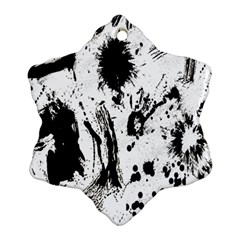 Pattern Color Painting Dab Black Snowflake Ornament (Two Sides)