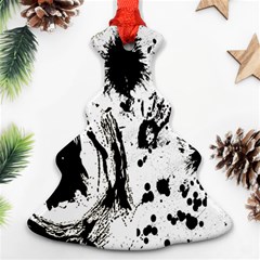 Pattern Color Painting Dab Black Christmas Tree Ornament (Two Sides)