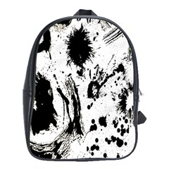 Pattern Color Painting Dab Black School Bags (XL) 