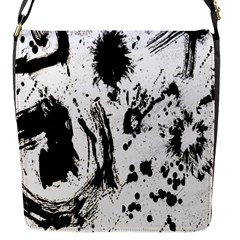 Pattern Color Painting Dab Black Flap Messenger Bag (S)